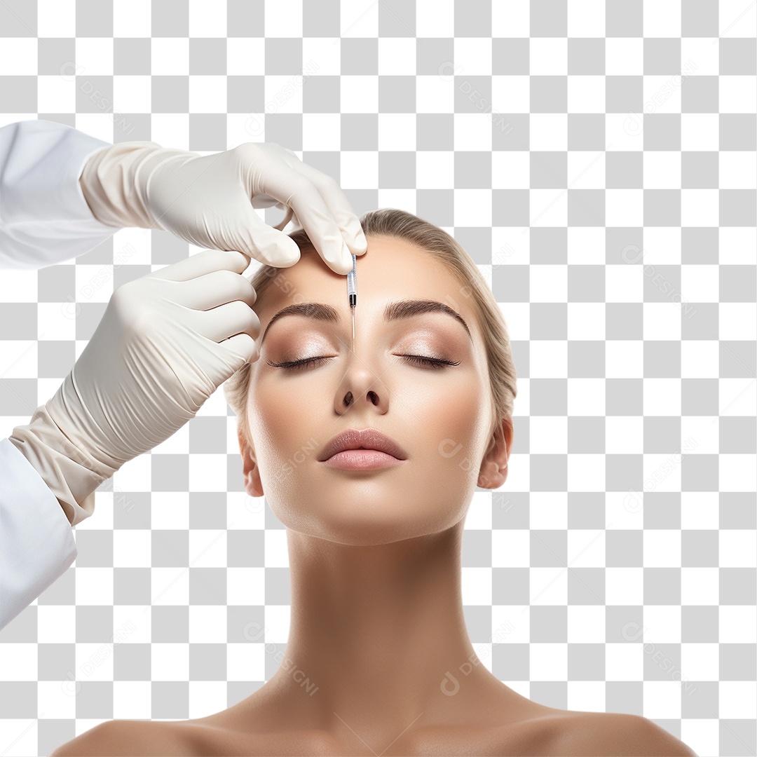 Garota Recebendo Injeção de Botox  PNG Transparente