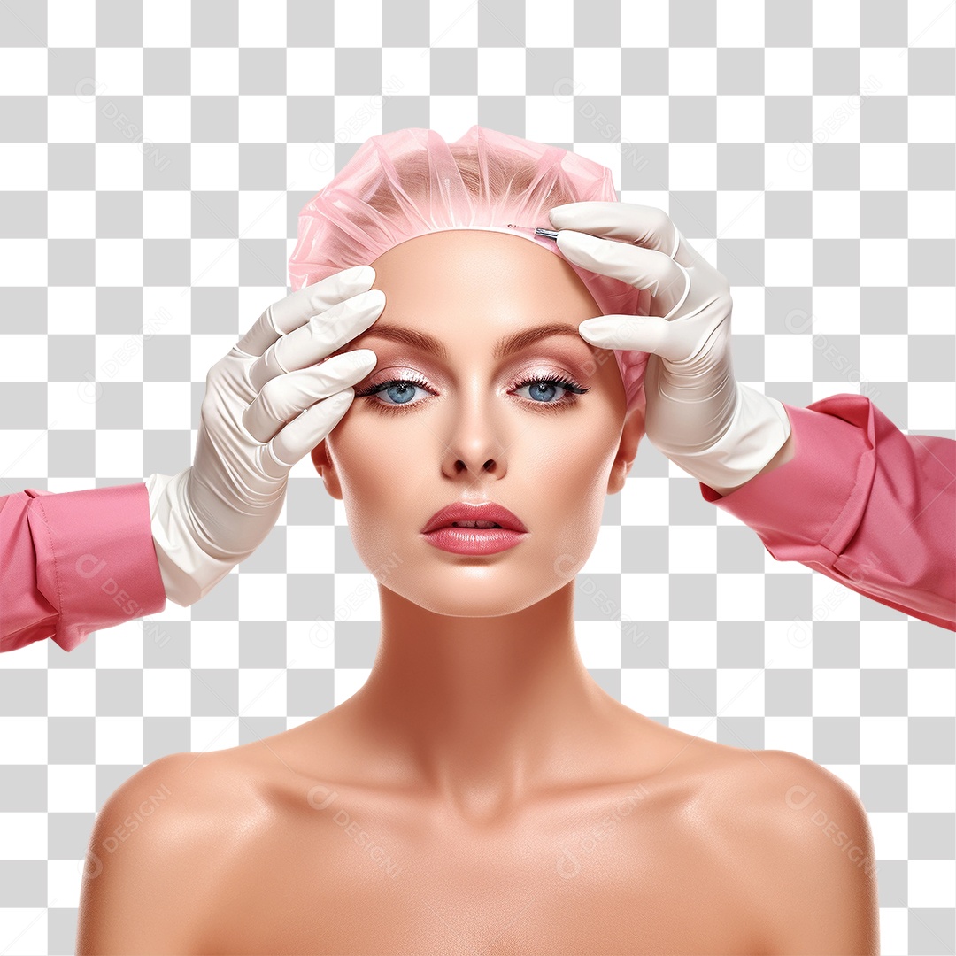 Garota Recebendo Injeção de Botox PNG Transparente