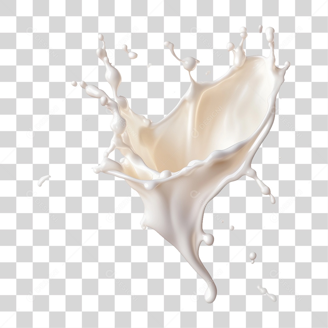 Splash de Leite PNG Transparente