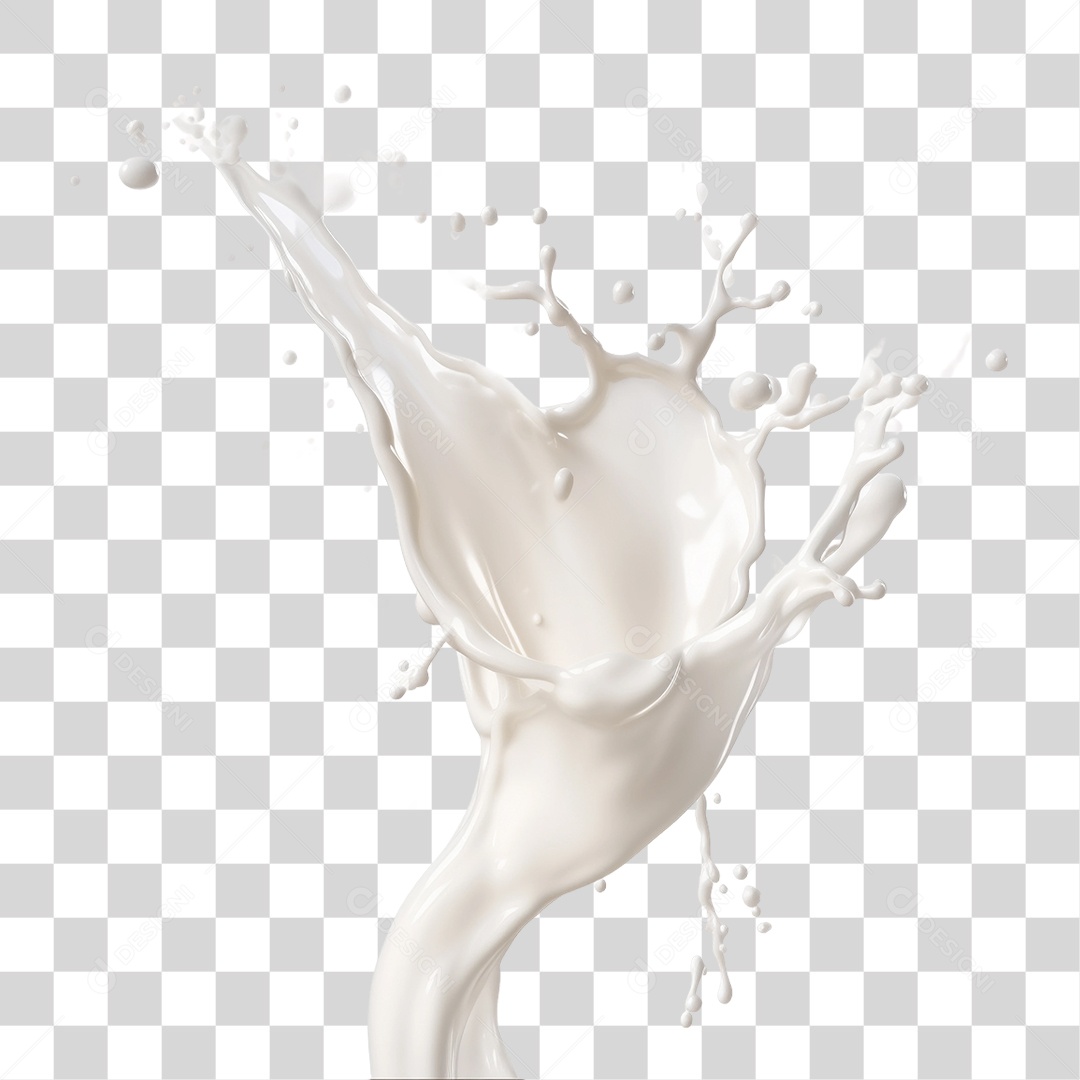 Splash de Leite PNG Transparente
