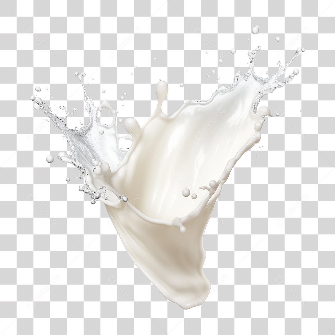 Splash de Leite PNG Transparente