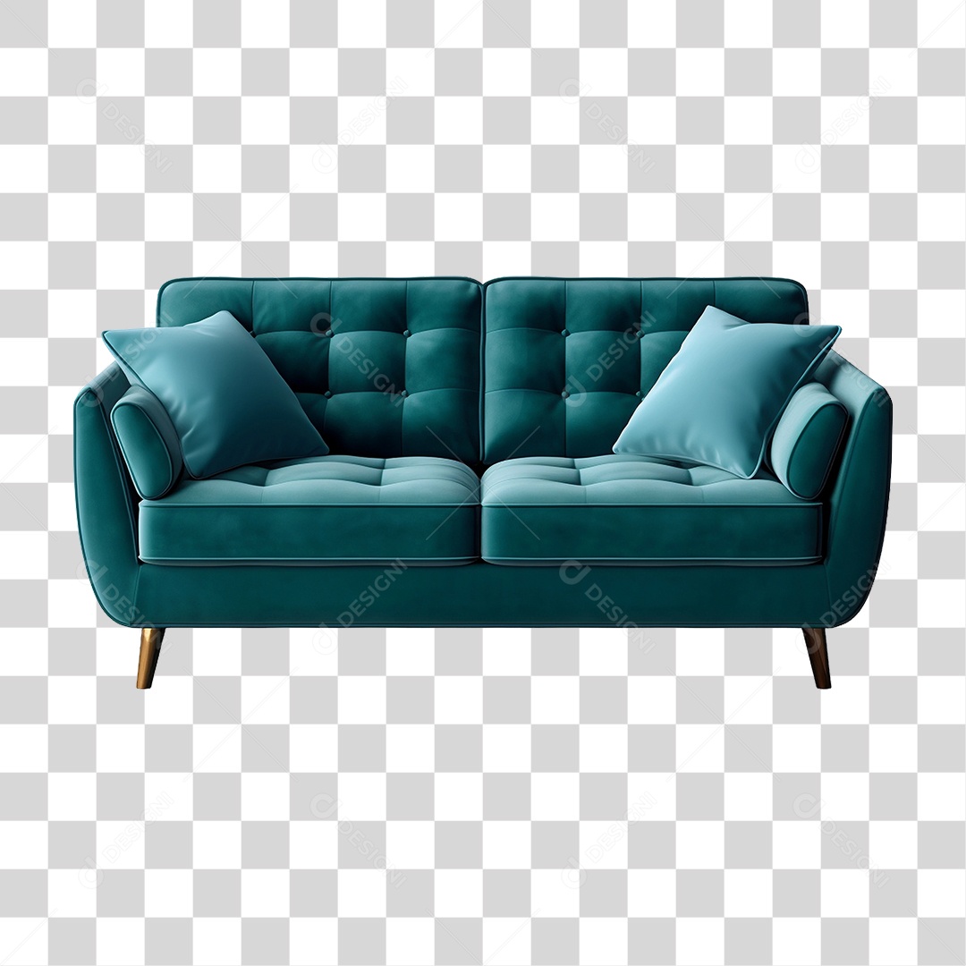 Sofá com Almofadas PNG Transparente