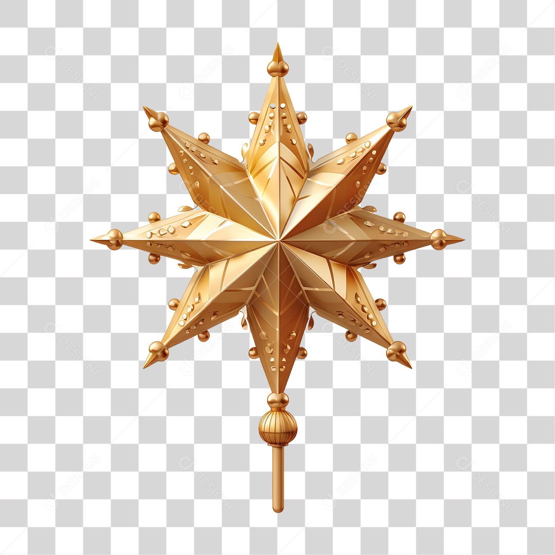 Estrela Dourado de Natal PNG Transparente