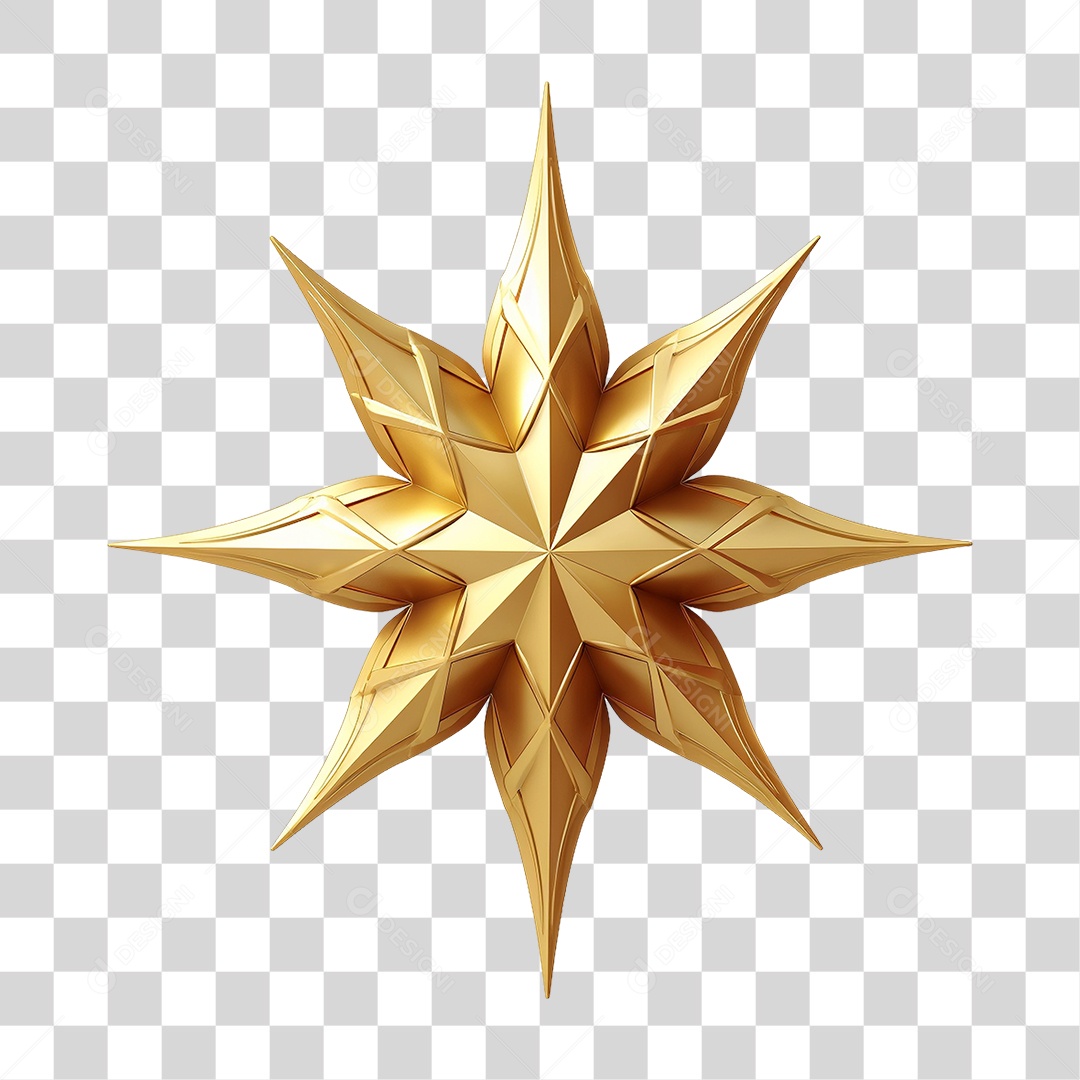 Estrela Dourado de Natal PNG Transparente