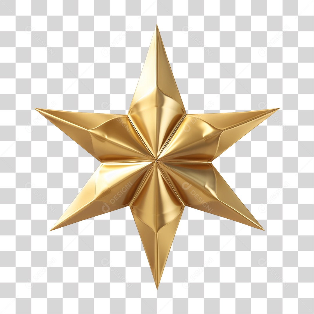 Estrela Dourado de Natal PNG Transparente