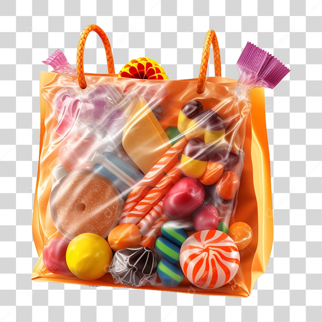 Sacola com Bolas Brinquedo PNG Transparente