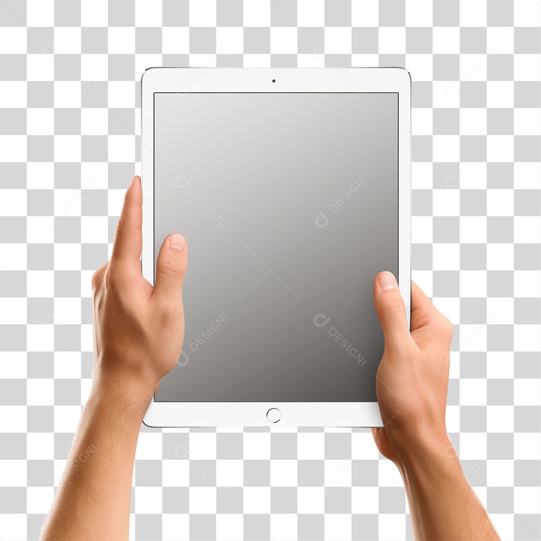 Mãos Segurando Tablet PNG Transparente