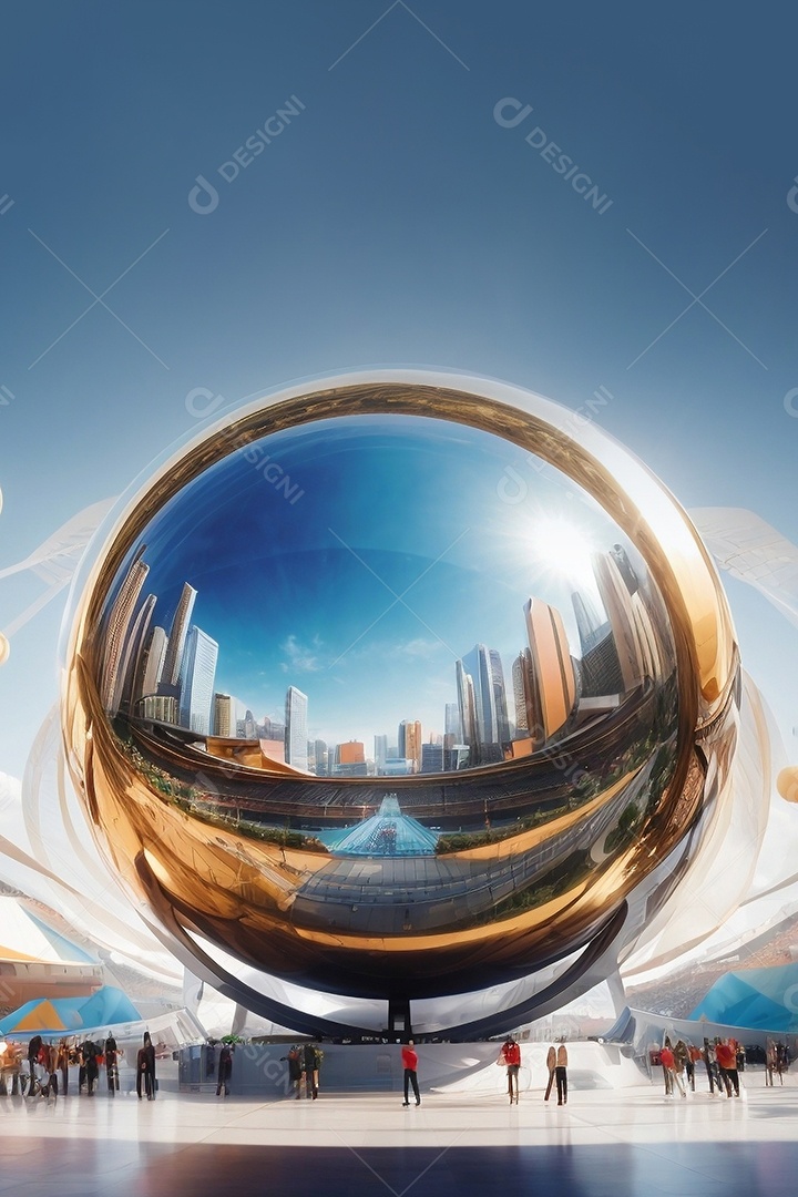 Jogo das Olimpíadas  uma renderização 3D de uma ilustração conceitual da esfera esportiva IA generativa