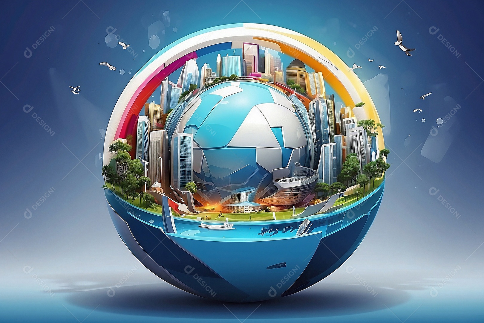 Jogo das Olimpíadas  uma renderização 3D de uma ilustração conceitual da esfera esportiva IA generativa