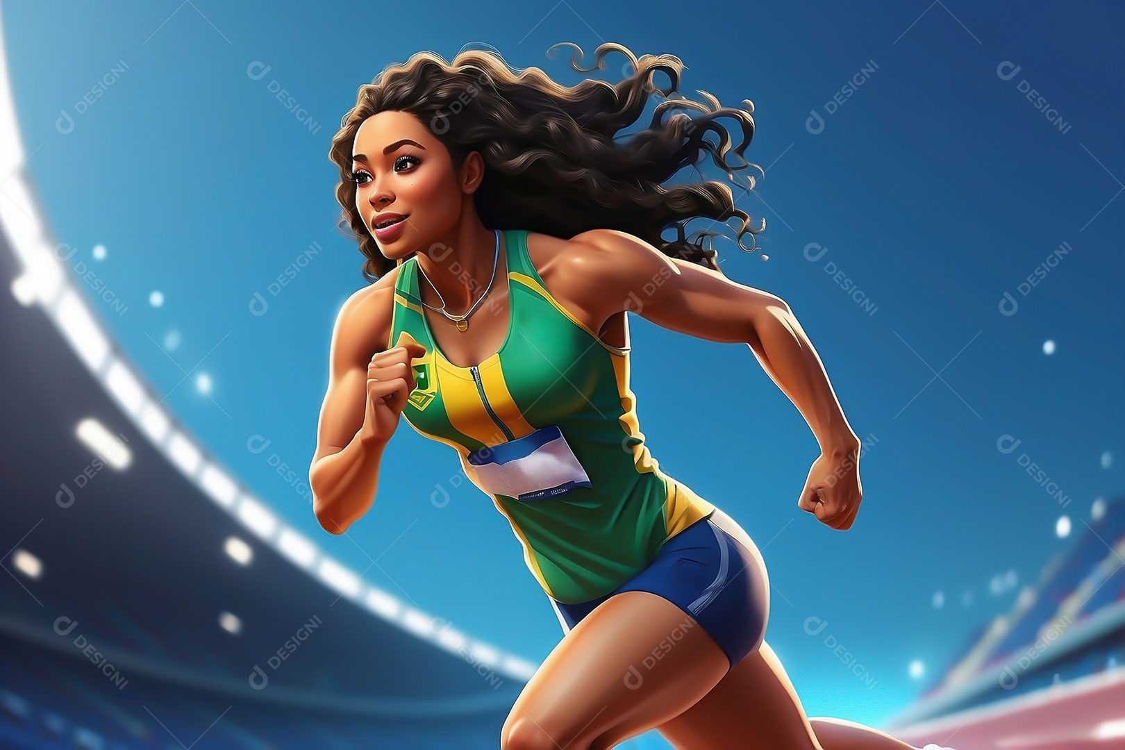 Jogo Olímpico uma renderização 3D de uma ilustração conceitual Sports Sph IA generativa
