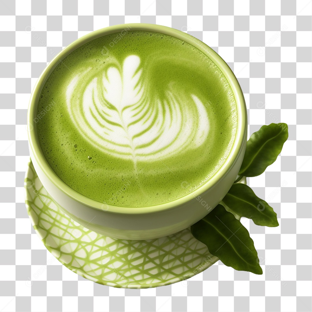 Xícara de Chá Verde PNG Transparente