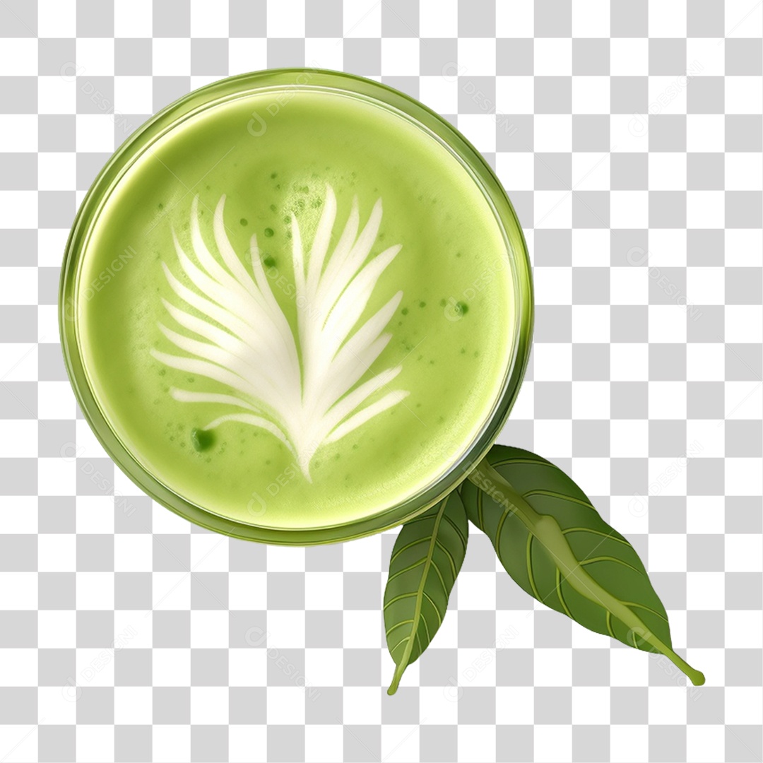 Xícara de Chá Verde PNG Transparente