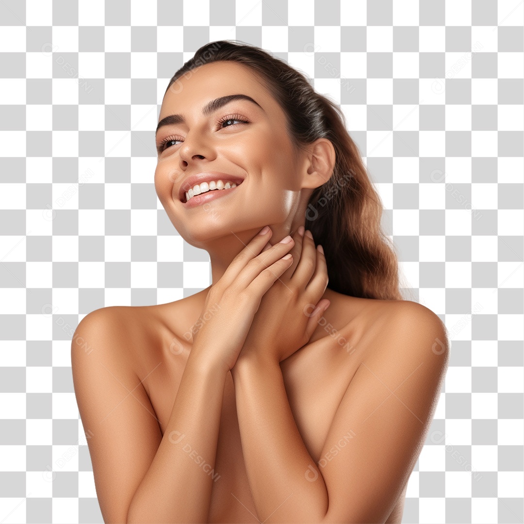 Mulher com a Pele Limpa Feliz PNG Transparente