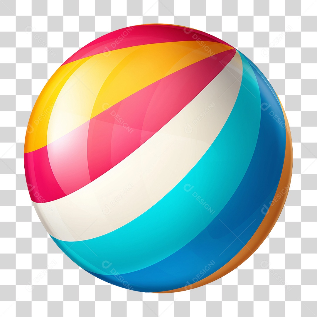 Bola de Plástico Colorida PNG Transparente