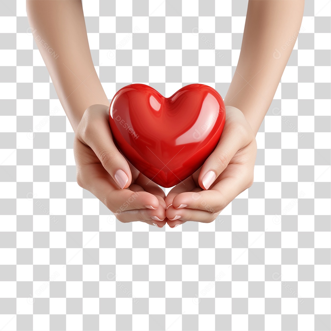 3D element: Hands Holding Heart, Transparent PNG