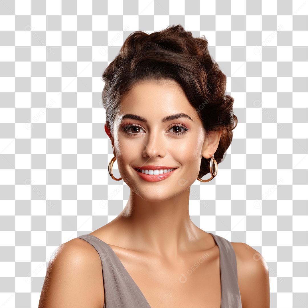 Mulher se Sentindo Bem PNG Transparente