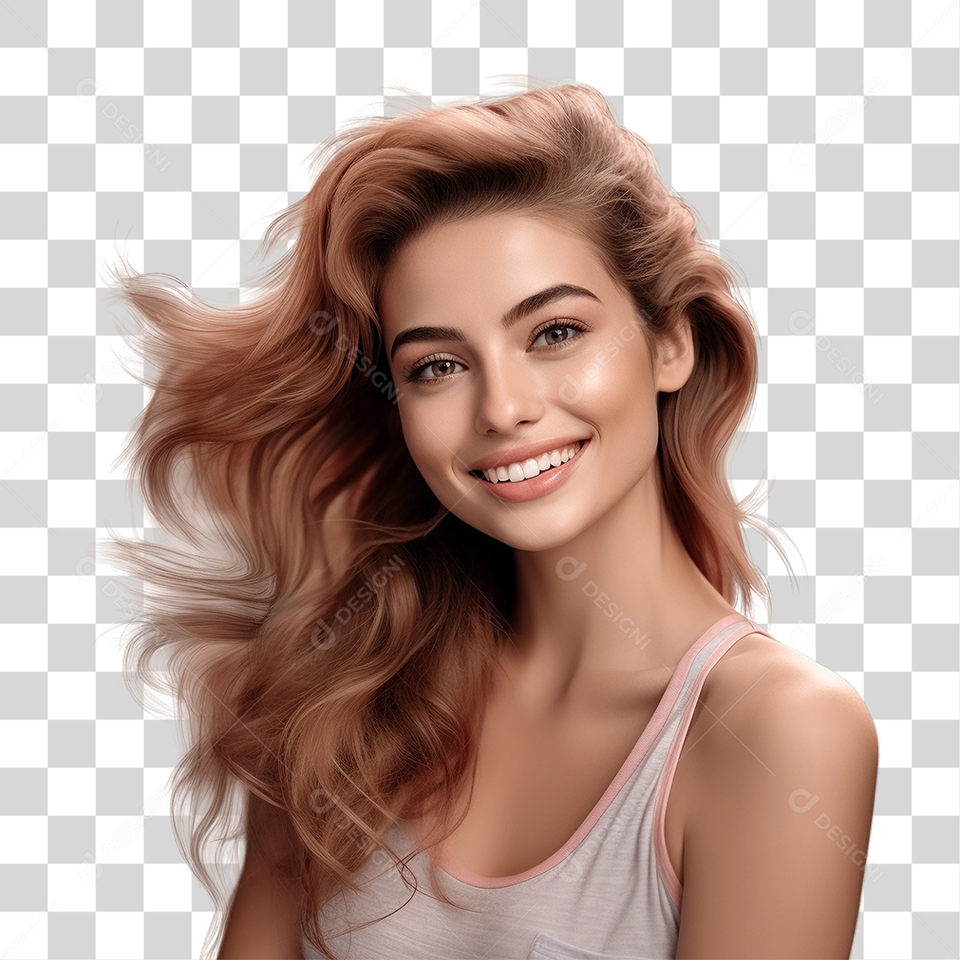 Mulher se Sentindo Bem PNG Transparente