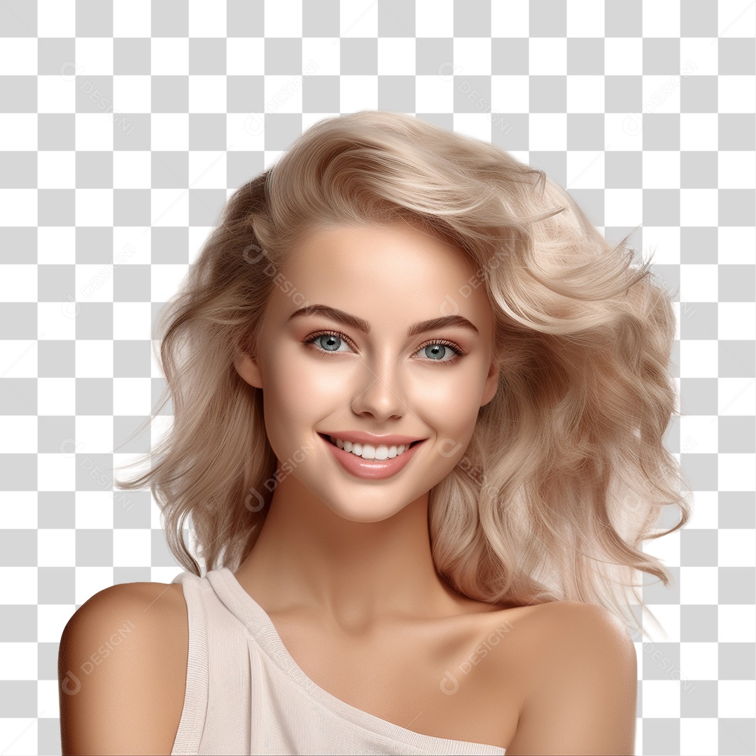 Mulher se Sentindo Bem PNG Transparente