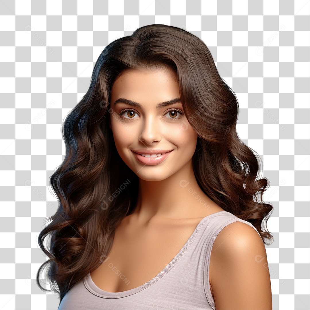 Mulher se Sentindo Bem PNG Transparente