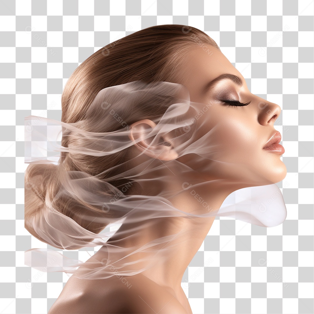 Mulher se Sentindo Bem PNG Transparente