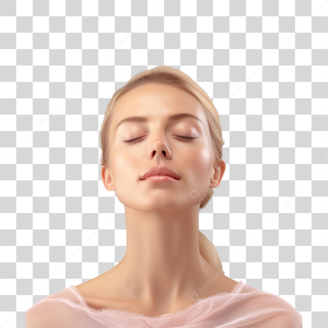 Mulher se Sentindo Bem PNG Transparente