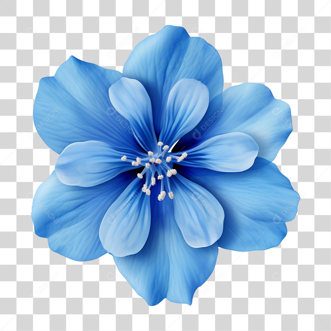 Flor Azul PNG Transparente