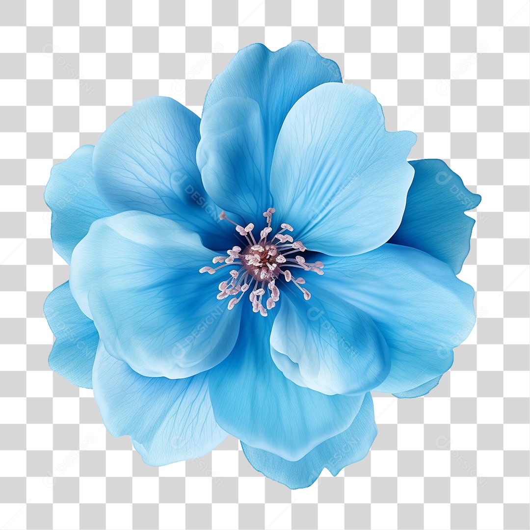 Flor Azul PNG Transparente