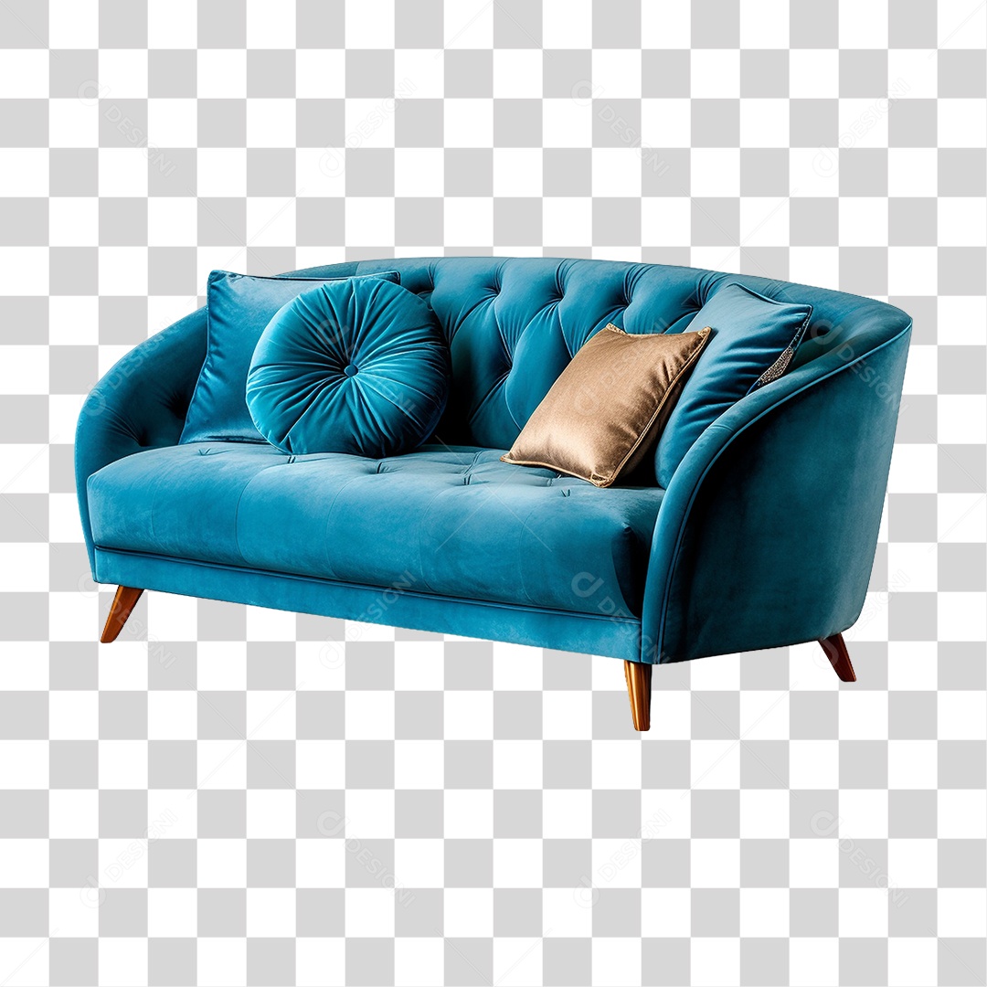 Sofá Azul PNG Transparente