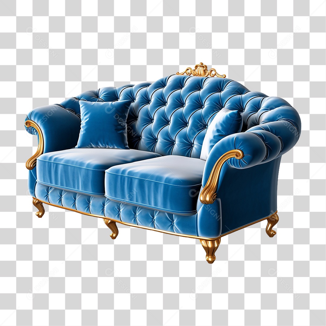 Sofá Azul PNG Transparente