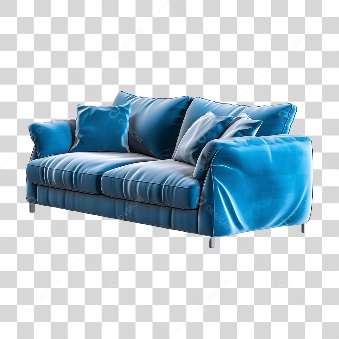 Sofá Azul PNG Transparente
