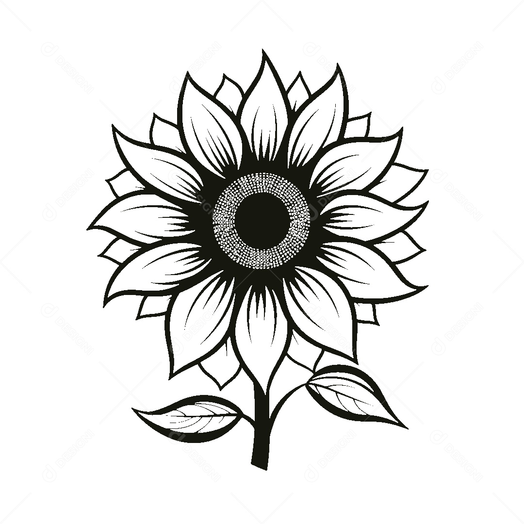 Desenho de uma Flor Vetor EPS