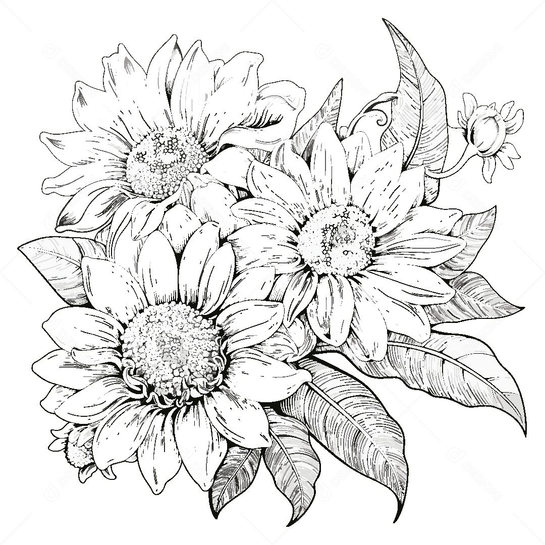 Desenho de uma Flor Vetor EPS