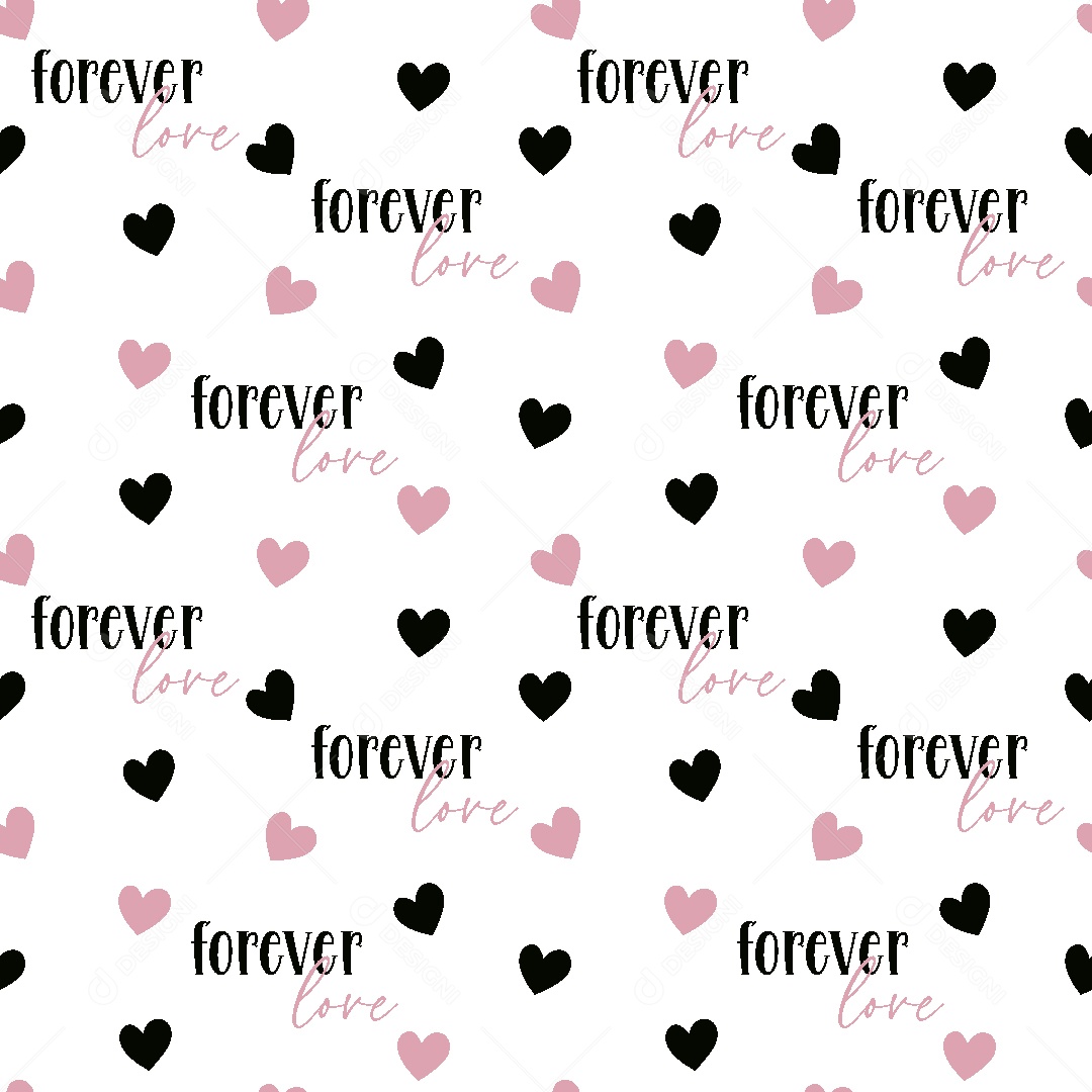 Padrão de Corações Ilustração Vetor EPS