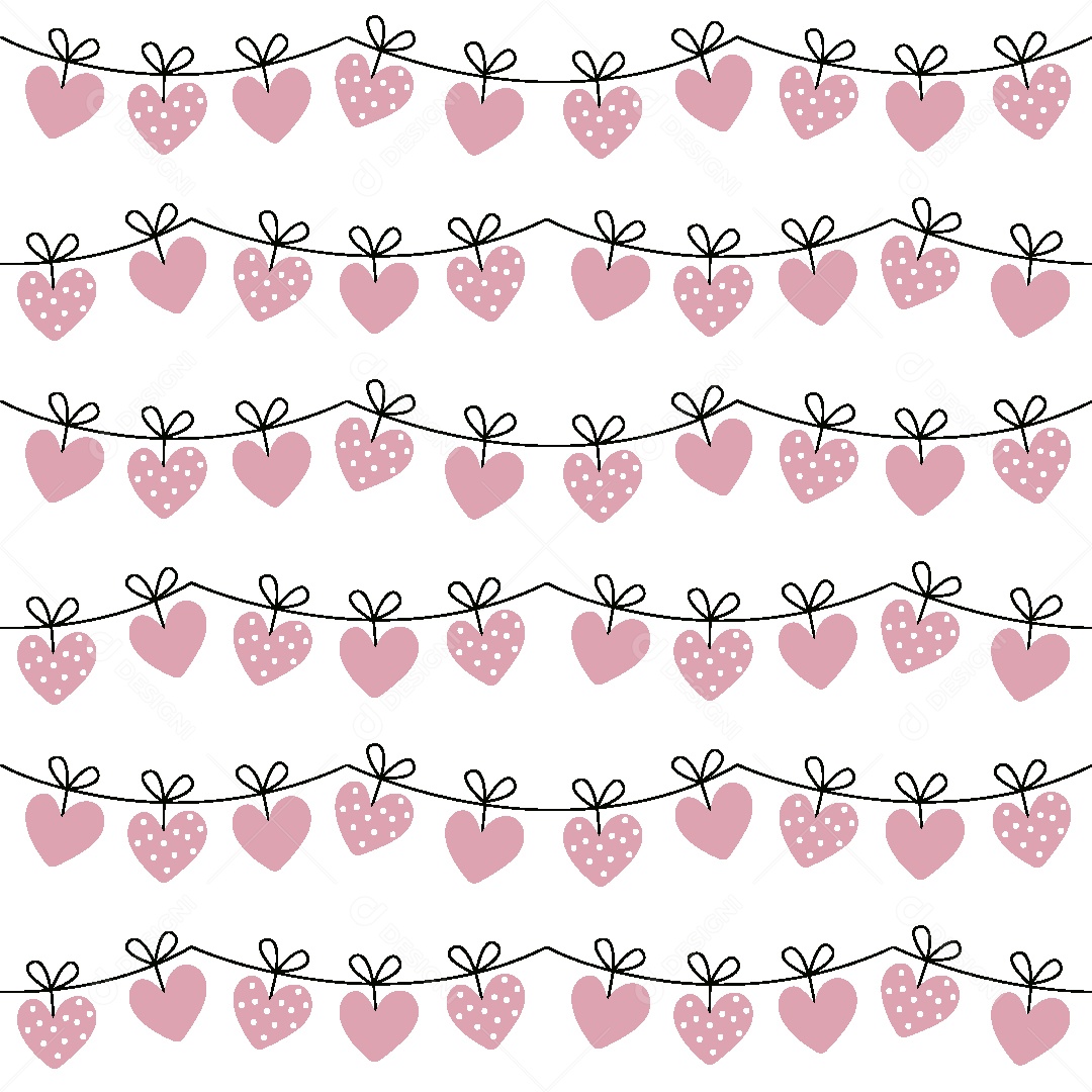 Padrão de Corações Ilustração Vetor EPS