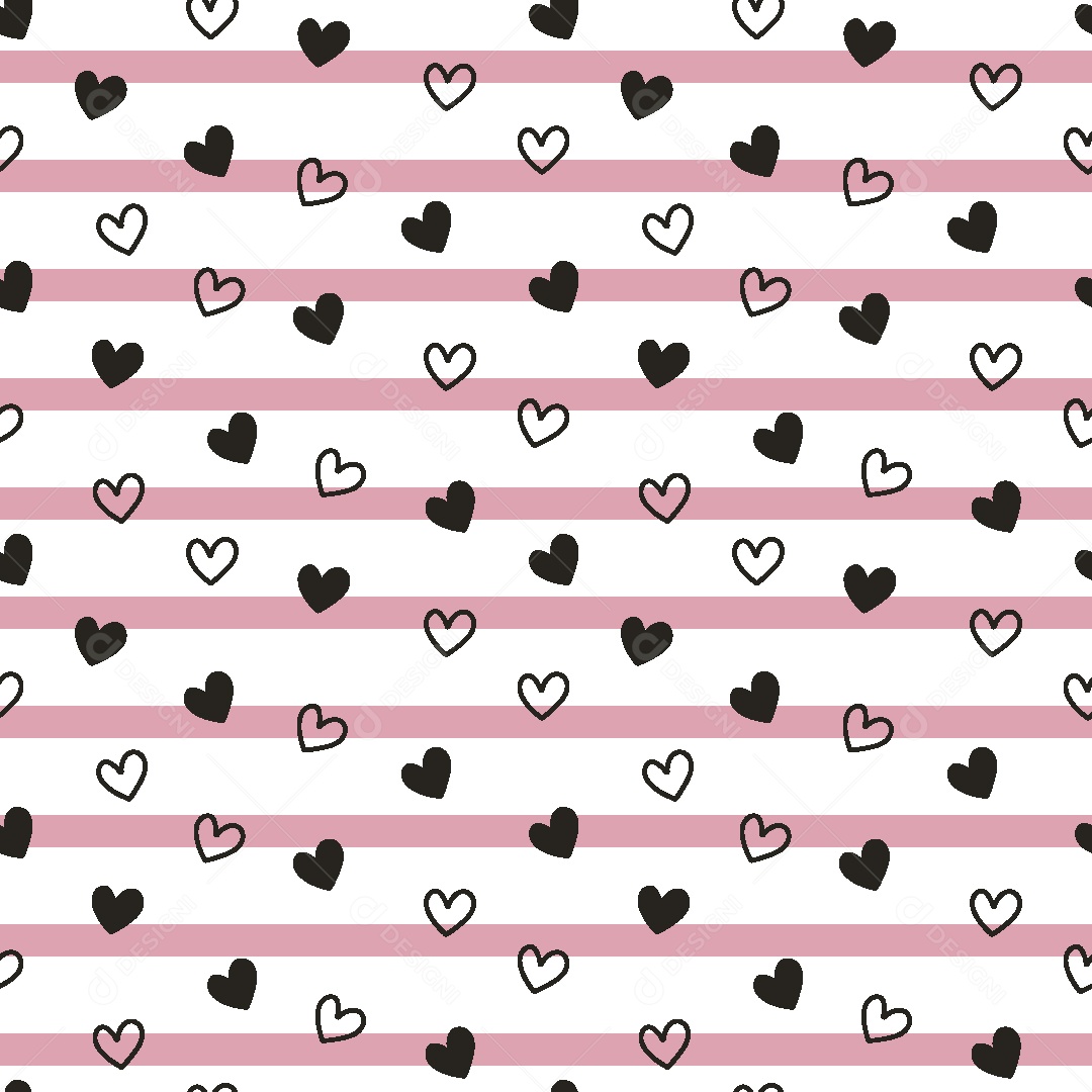 Padrão de Corações Ilustração Vetor EPS