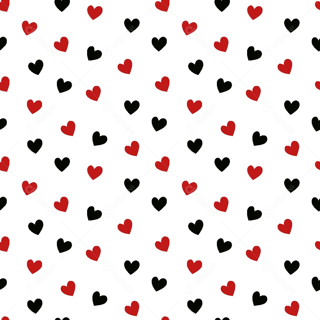 Padrão de Corações Ilustração Vetor EPS