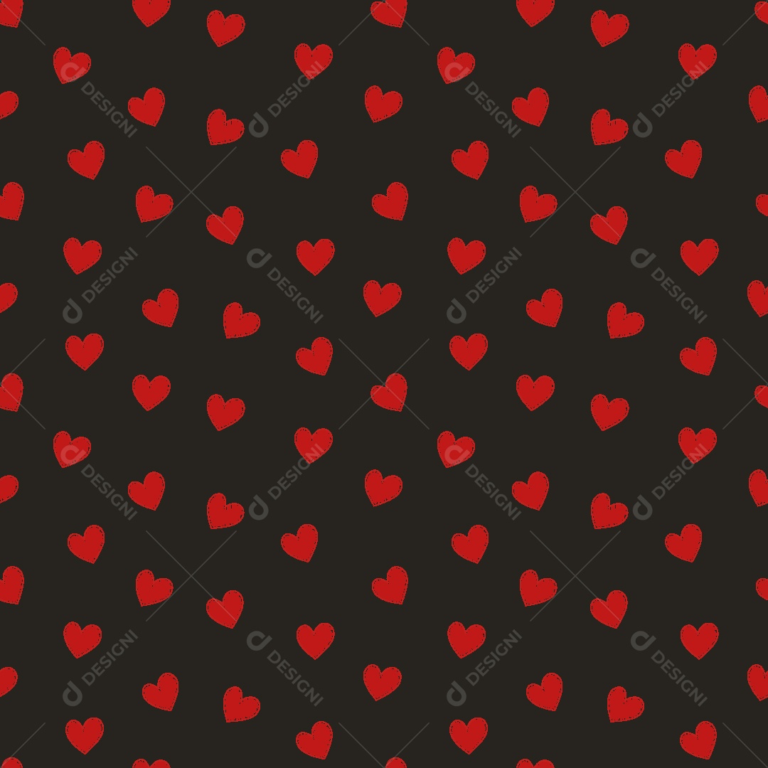 Padrão de Corações Ilustração Vetor EPS