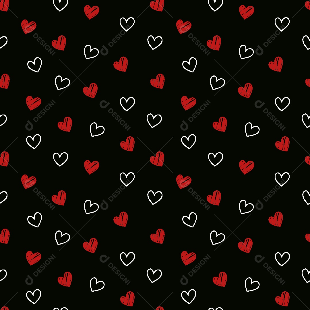 Padrão de Corações Ilustração Vetor EPS