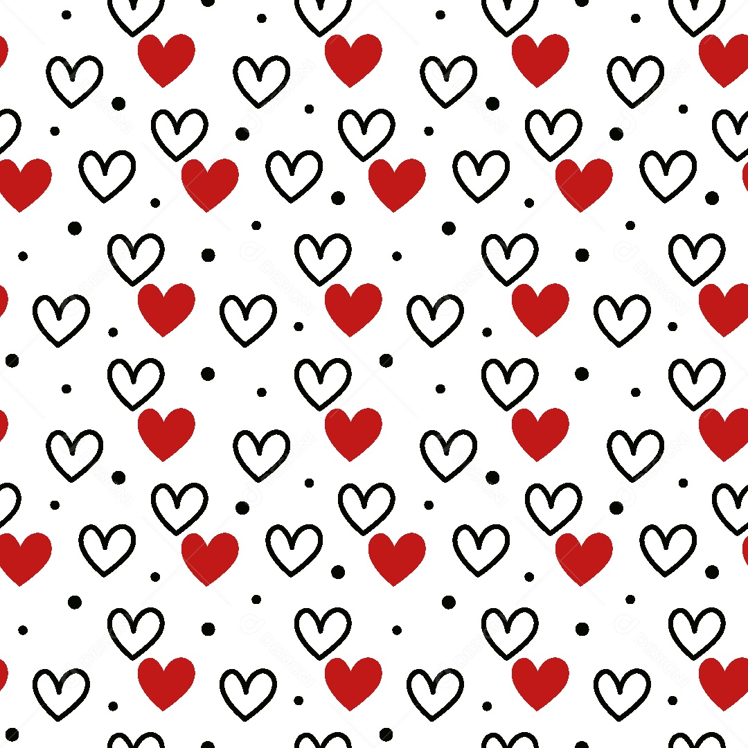 Padrão de Corações Ilustração Vetor EPS