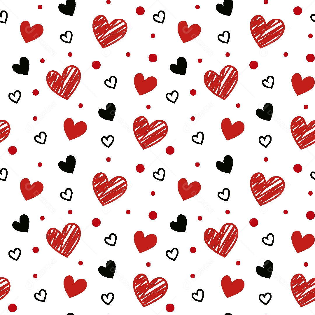 Padrão de Corações Ilustração Vetor EPS