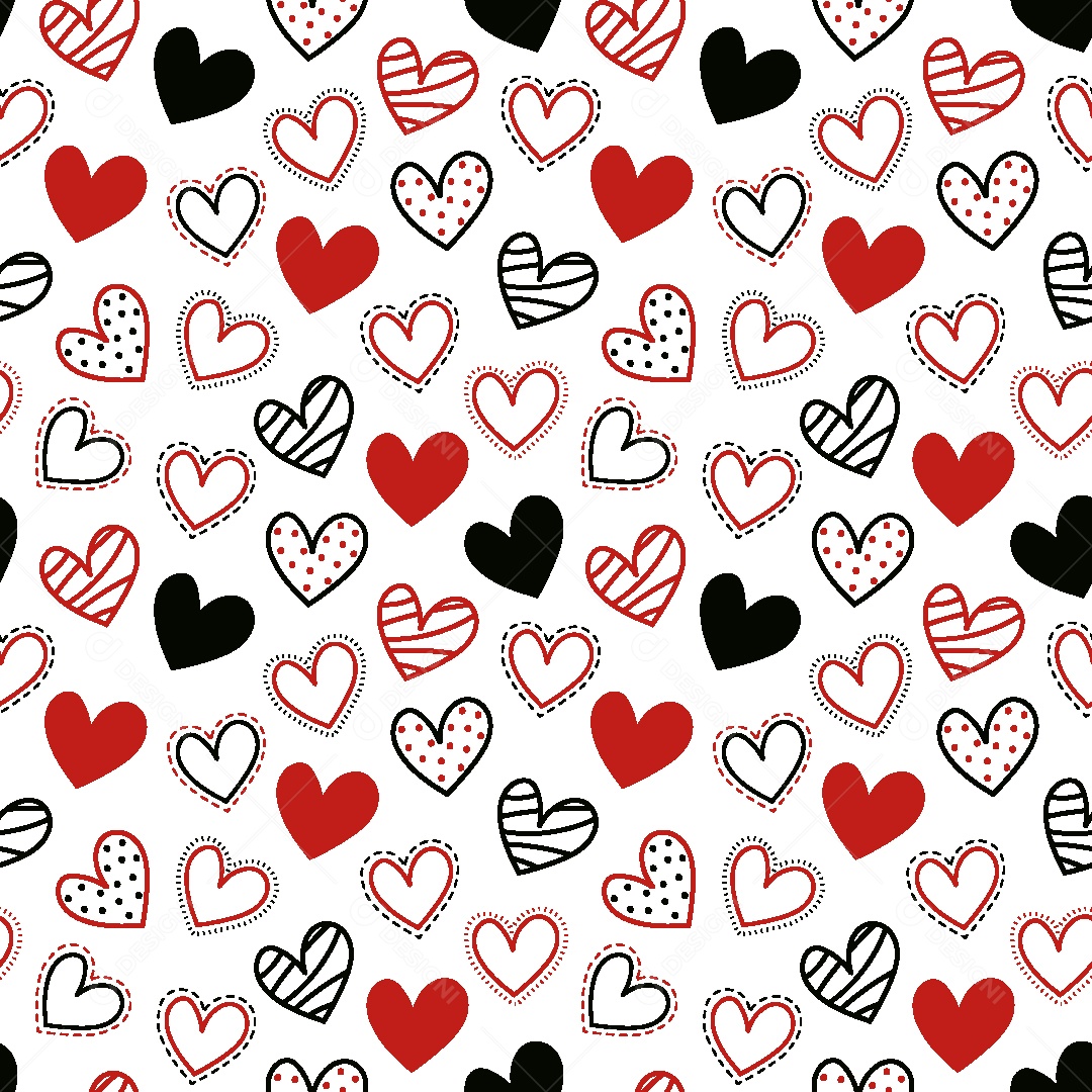 Padrão de Corações Ilustração Vetor EPS