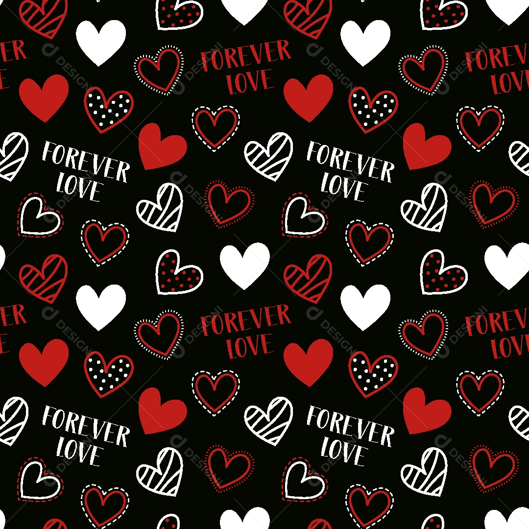 Padrão de Corações Ilustração Vetor EPS