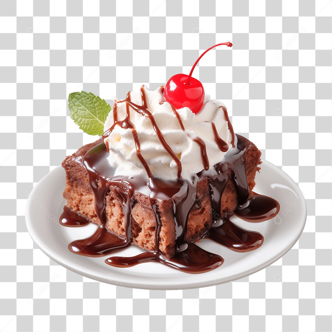 Fatia de Bolo com Cobertura PNG Transparente