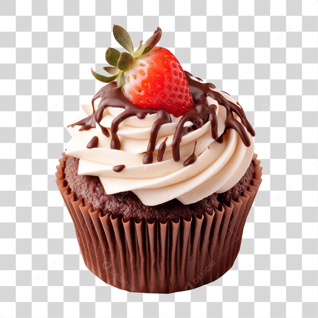 Cupcake de Chocolate PNG Transparente