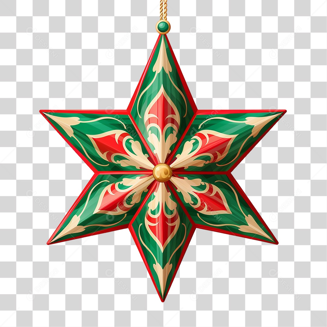 Estrela Natalina Decoração PNG Transparente