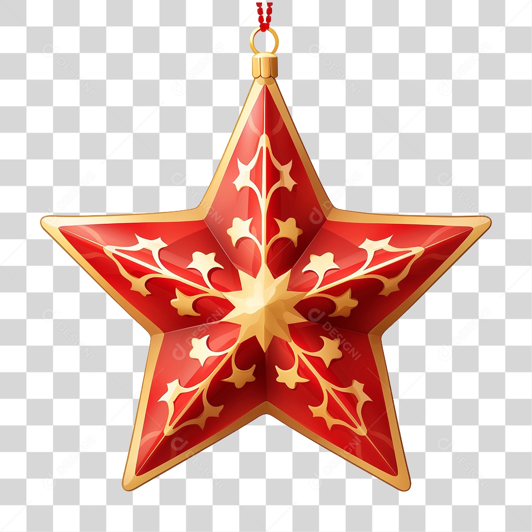 Estrela Natalina Decoração PNG Transparente
