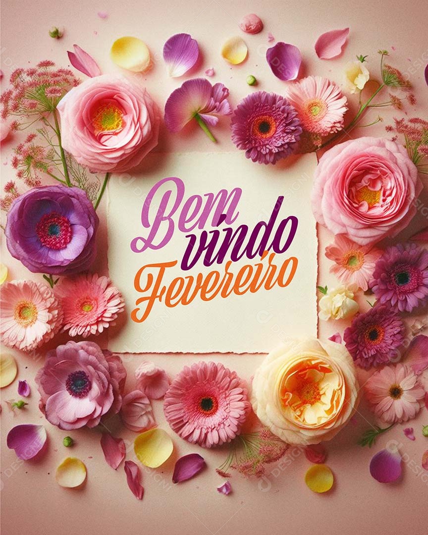 Bem-Vindo Fevereiro Social Media PSD Editável