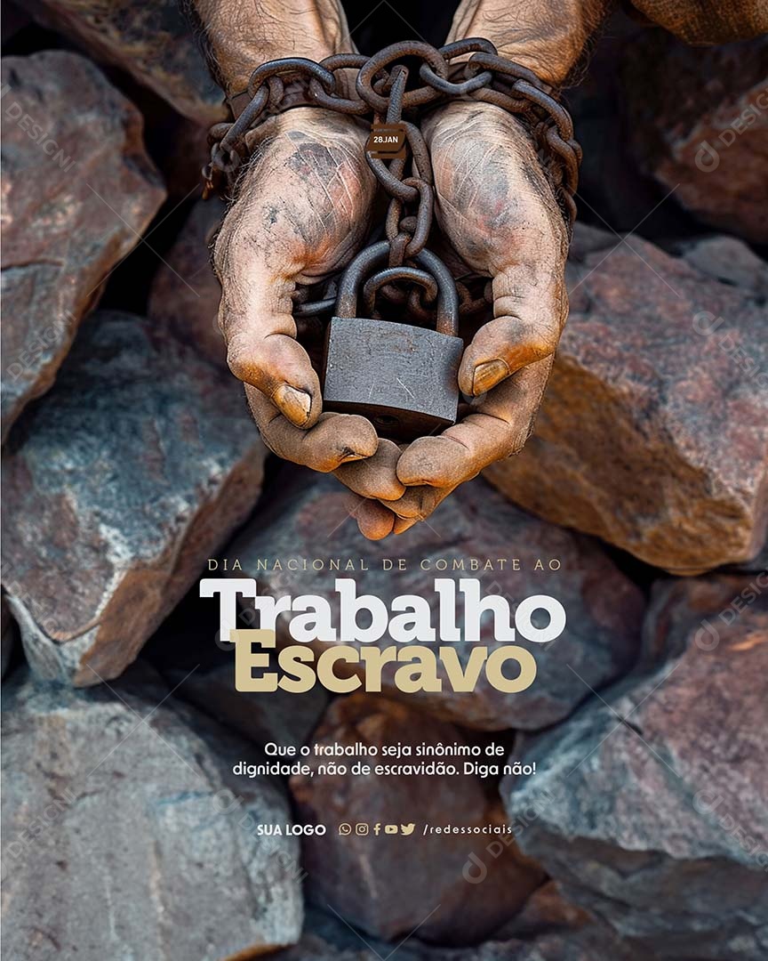 Dia Nacional de Combate ao Trabalho Escravo 28 de Janeiro Social Media PSD Editável