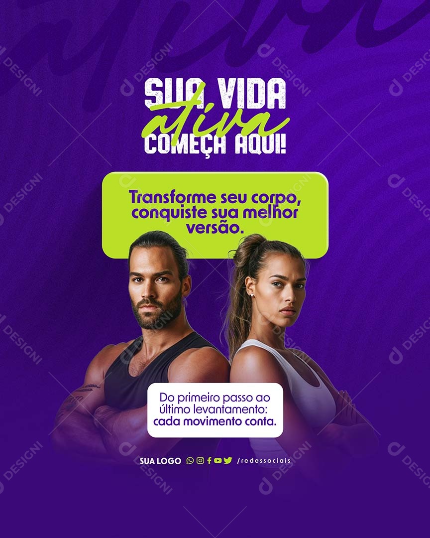 Transforme seu Corpo Conquiste sua Melhor Versão Social Media PSD