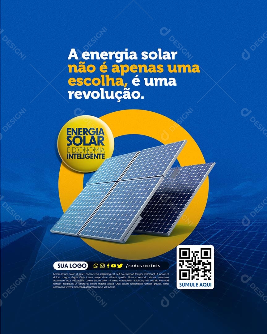 A Energia Solar não é Apenas uma Escolha é uma Revolução Social Media PSD Editável